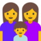 Family: Woman, Woman, Boy emoji on Google